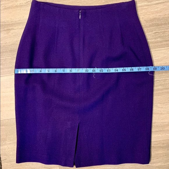 Vintage Wool Purple Pencil Skirt - Picture 6 of 7